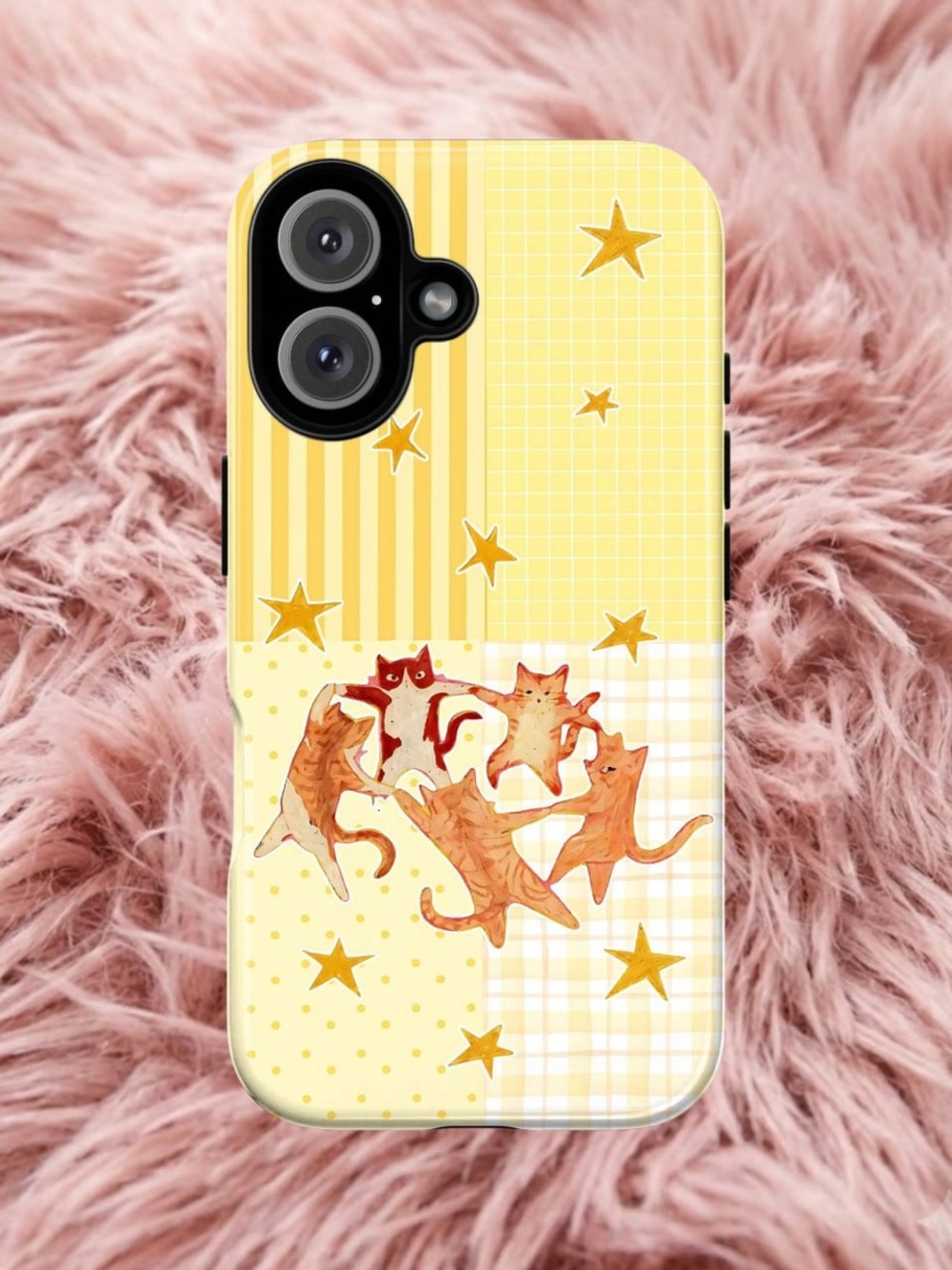 Yellow Cat Pattern Small Pets Phone Case